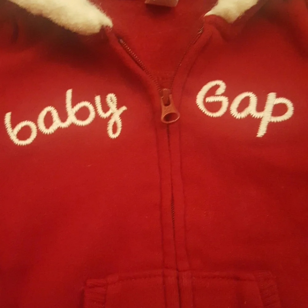 Vintage Baby Gap Hooded Sweatshirt w Fur Trim